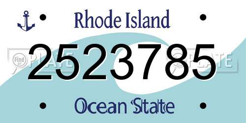 2523785 Rhode Island License Plate