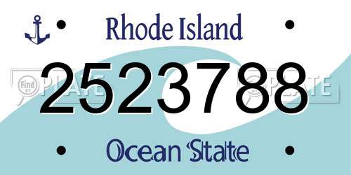 2523788 Rhode Island License Plate