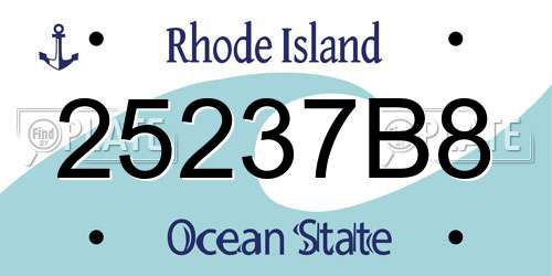 25237B8 Rhode Island License Plate