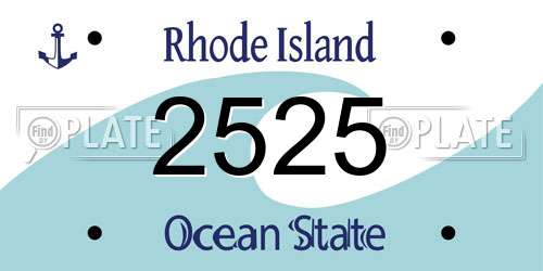 2525 Rhode Island License Plate