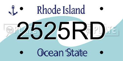 2525RD Rhode Island License Plate