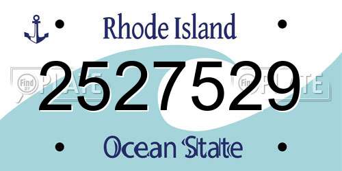 2527529 Rhode Island License Plate