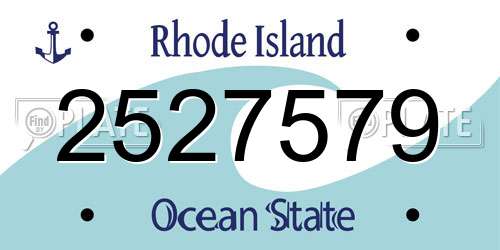 2527579 Rhode Island License Plate