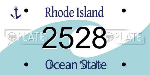2528 Rhode Island License Plate