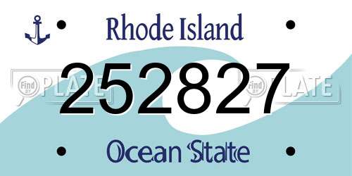 252827 Rhode Island License Plate