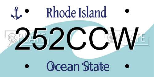 252CCW Rhode Island License Plate