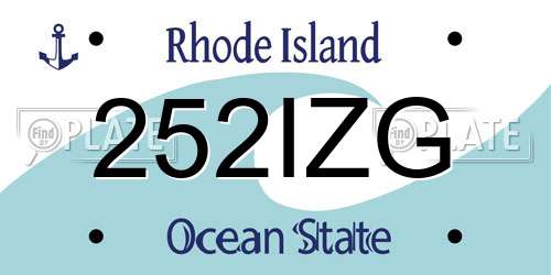 252IZG Rhode Island License Plate