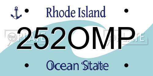 252OMP Rhode Island License Plate