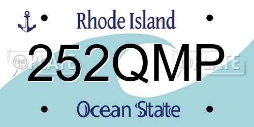 252QMP Rhode Island License Plate