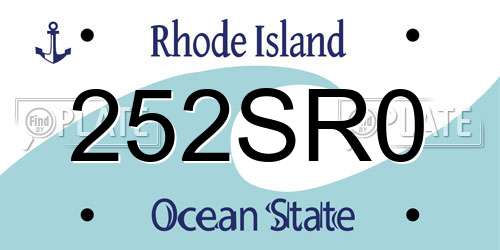 252SR0 Rhode Island License Plate