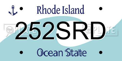 252SRD Rhode Island License Plate