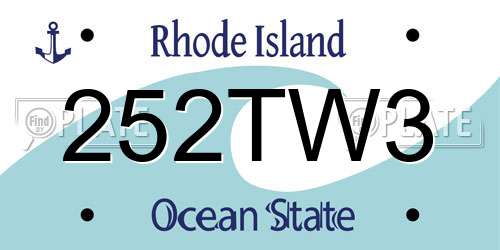 252TW3 Rhode Island License Plate
