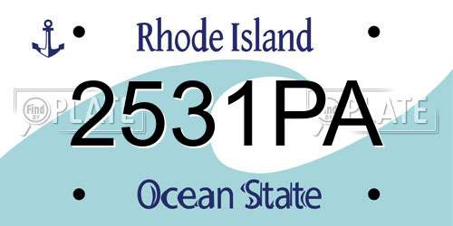 2531PA Rhode Island License Plate