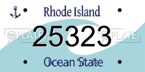 25323 Rhode Island License Plate