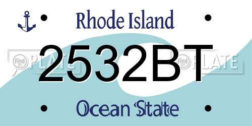 2532BT Rhode Island License Plate