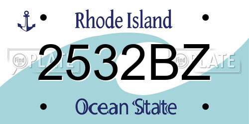 2532BZ Rhode Island License Plate