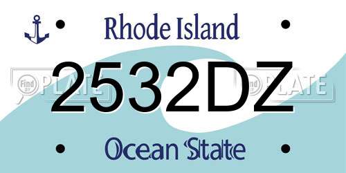 2532DZ Rhode Island License Plate