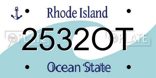 2532OT Rhode Island License Plate