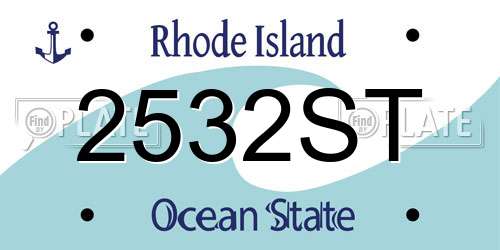 2532ST Rhode Island License Plate