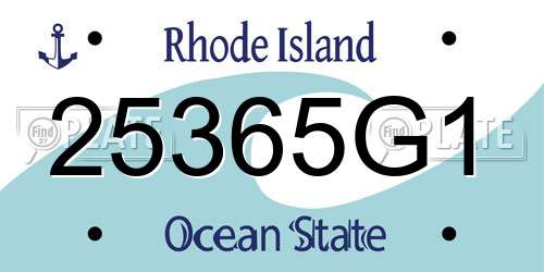 25365G1 Rhode Island License Plate
