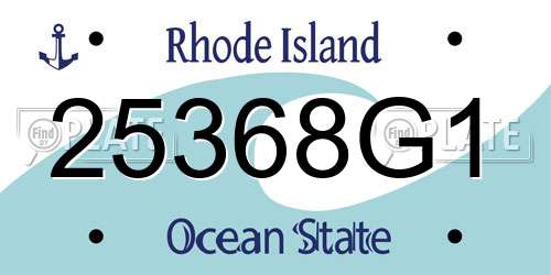 25368G1 Rhode Island License Plate