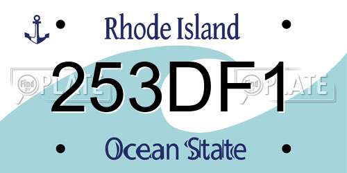 253DF1 Rhode Island License Plate
