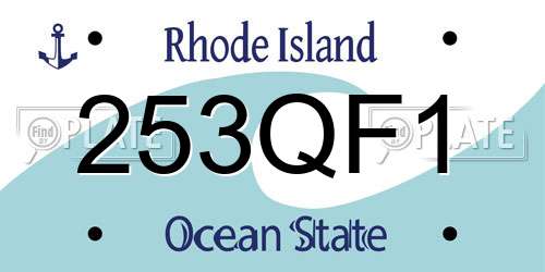 253QF1 Rhode Island License Plate