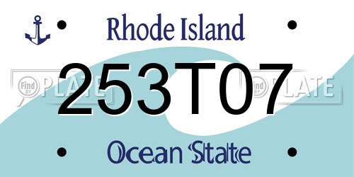 253T07 Rhode Island License Plate