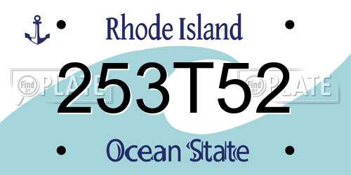253T52 Rhode Island License Plate