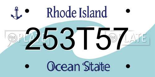 253T57 Rhode Island License Plate