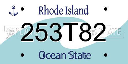 253T82 Rhode Island License Plate