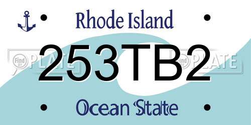 253TB2 Rhode Island License Plate