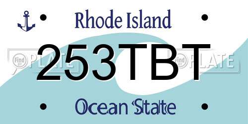 253TBT Rhode Island License Plate