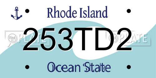 253TD2 Rhode Island License Plate