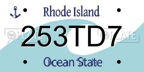 253TD7 Rhode Island License Plate
