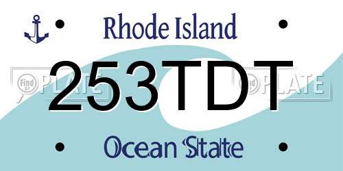 253TDT Rhode Island License Plate