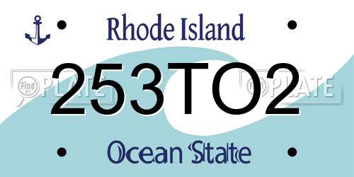 253TO2 Rhode Island License Plate