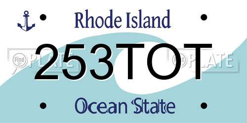 253TOT Rhode Island License Plate