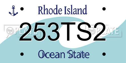 253TS2 Rhode Island License Plate