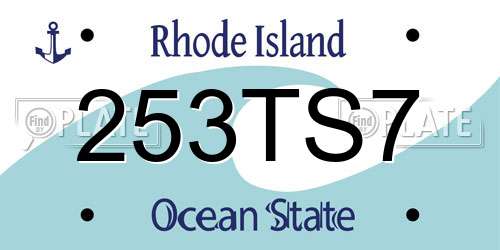 253TS7 Rhode Island License Plate