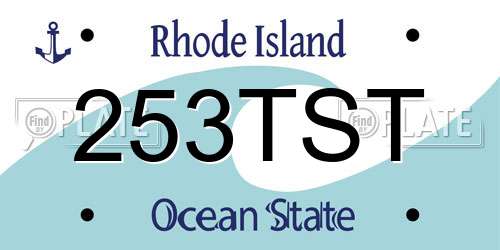 253TST Rhode Island License Plate