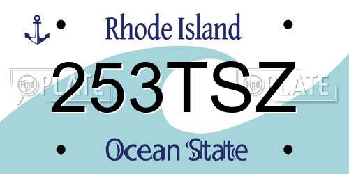 253TSZ Rhode Island License Plate