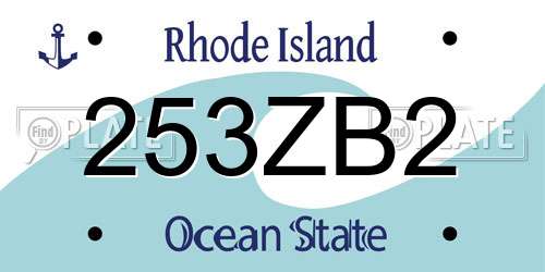 253ZB2 Rhode Island License Plate