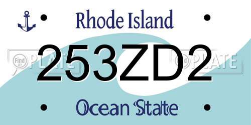 253ZD2 Rhode Island License Plate