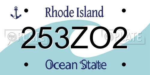 253ZO2 Rhode Island License Plate