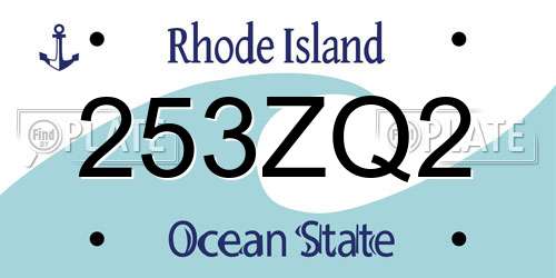 253ZQ2 Rhode Island License Plate