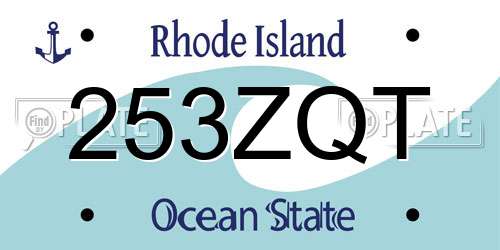 253ZQT Rhode Island License Plate