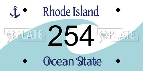 254 Rhode Island License Plate