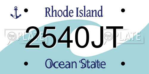 2540JT Rhode Island License Plate