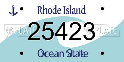 25423 Rhode Island License Plate